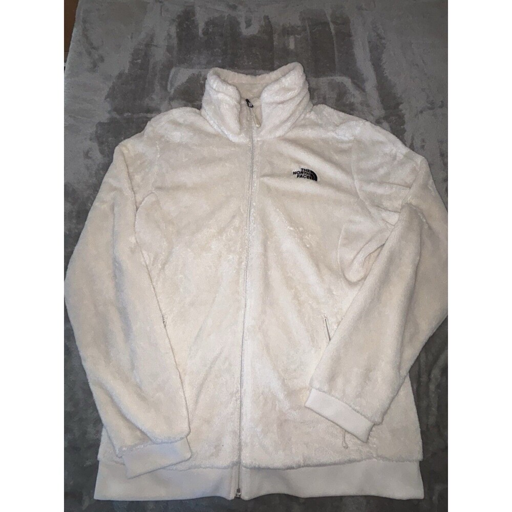 The North Face Osito Jacket Women's L White Fleece Long SLeeve Logo Embroidered